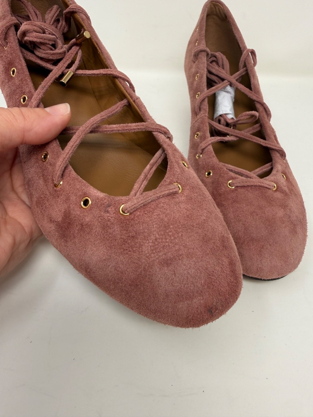 New Madewell The Remy Lace Up Pump Rosy Mauve Sz 8 - Picture 10 of 13